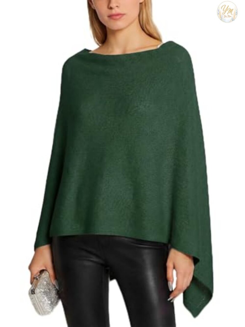 Womens Knit Poncho Sweater Wool Blend Wrap Shawl Asymmetric Lightweight